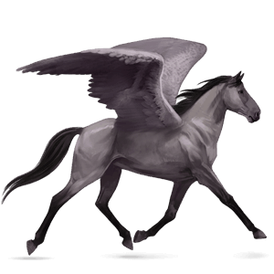 riding pegasus thoroughbred dapple gray
