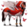 riding unicorn red