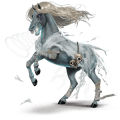 riding horse thoroughbred light gray