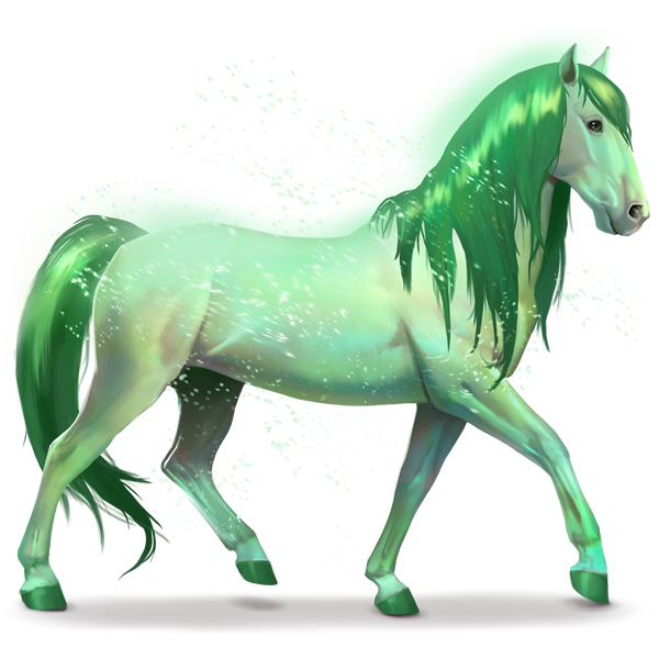 horse of the rainbow forest green